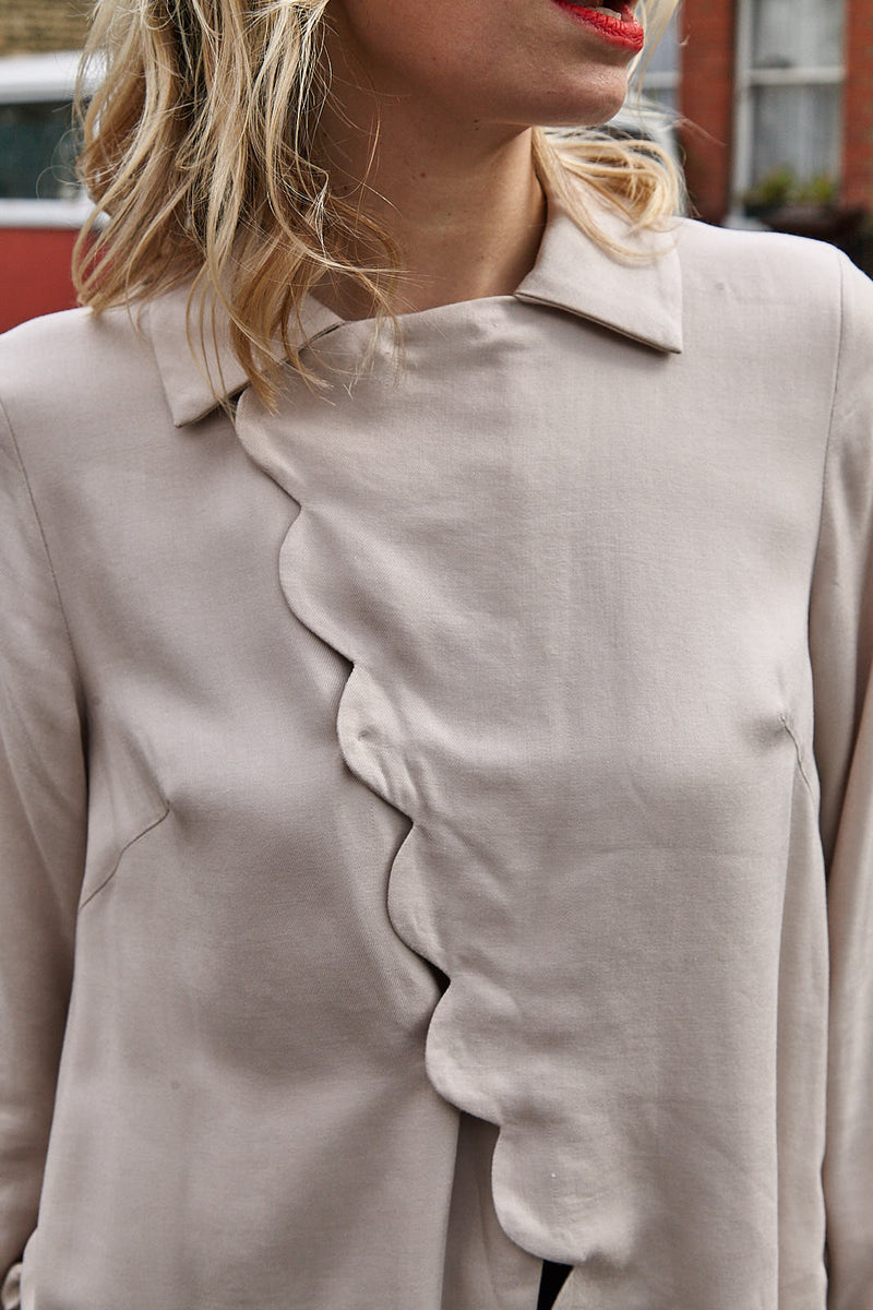 Scallop Shirt - Taupe