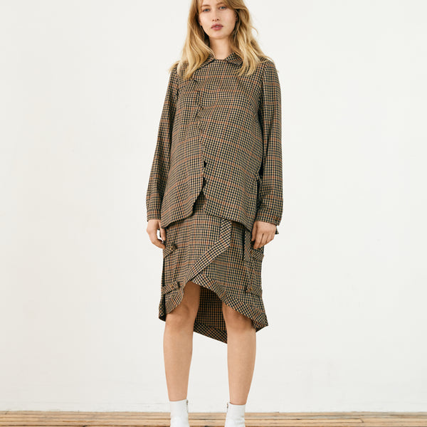Origami Skirt Check Mother Rose